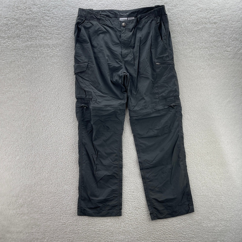 Columbia Hiking Pants Mens 38x32 Grey Omnishade Convertible Cargo Gorpcore Camp